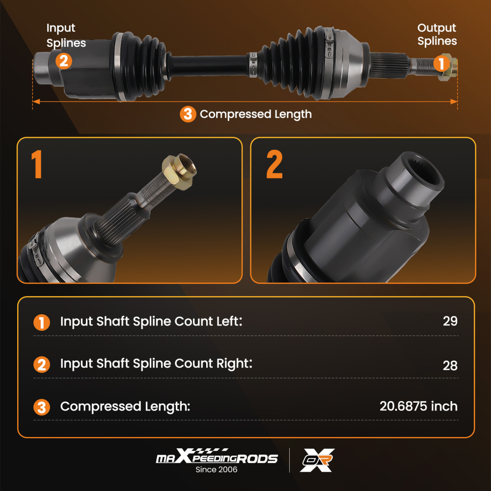 Front Right CV Axle Shaft compatible for Dodge Journey AWD, compatible for FWD 2009-2019