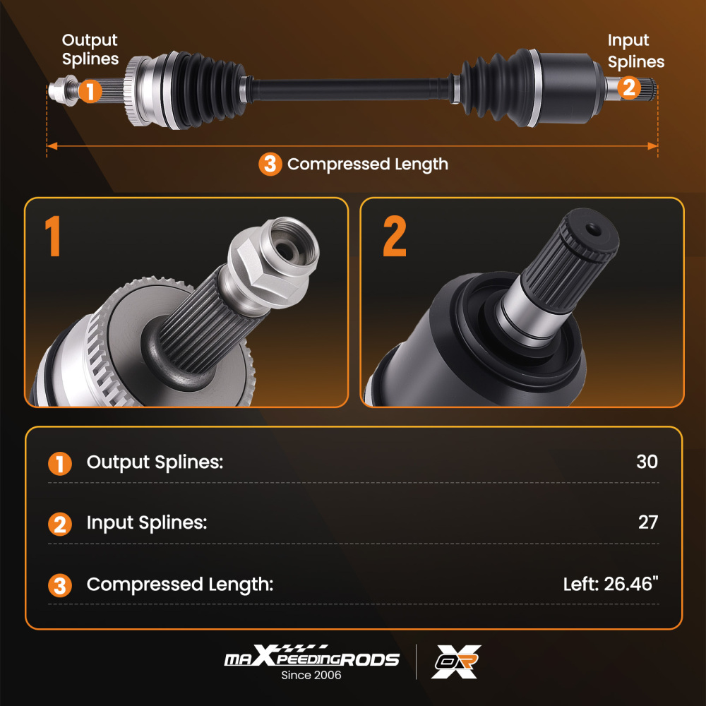 Front Left CV Axle Assembly compatible for Hyundai Sonata 2015-2019 compatible for Kia Optima 16-20 2.4L