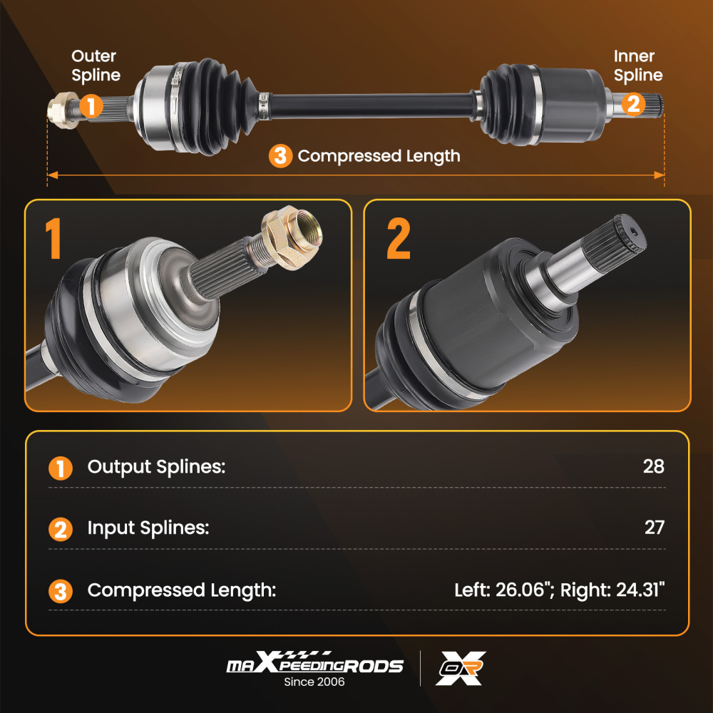 CV Axles Shaft compatible for Honda CR-V LX EX Base20 02-06 Front Left Right