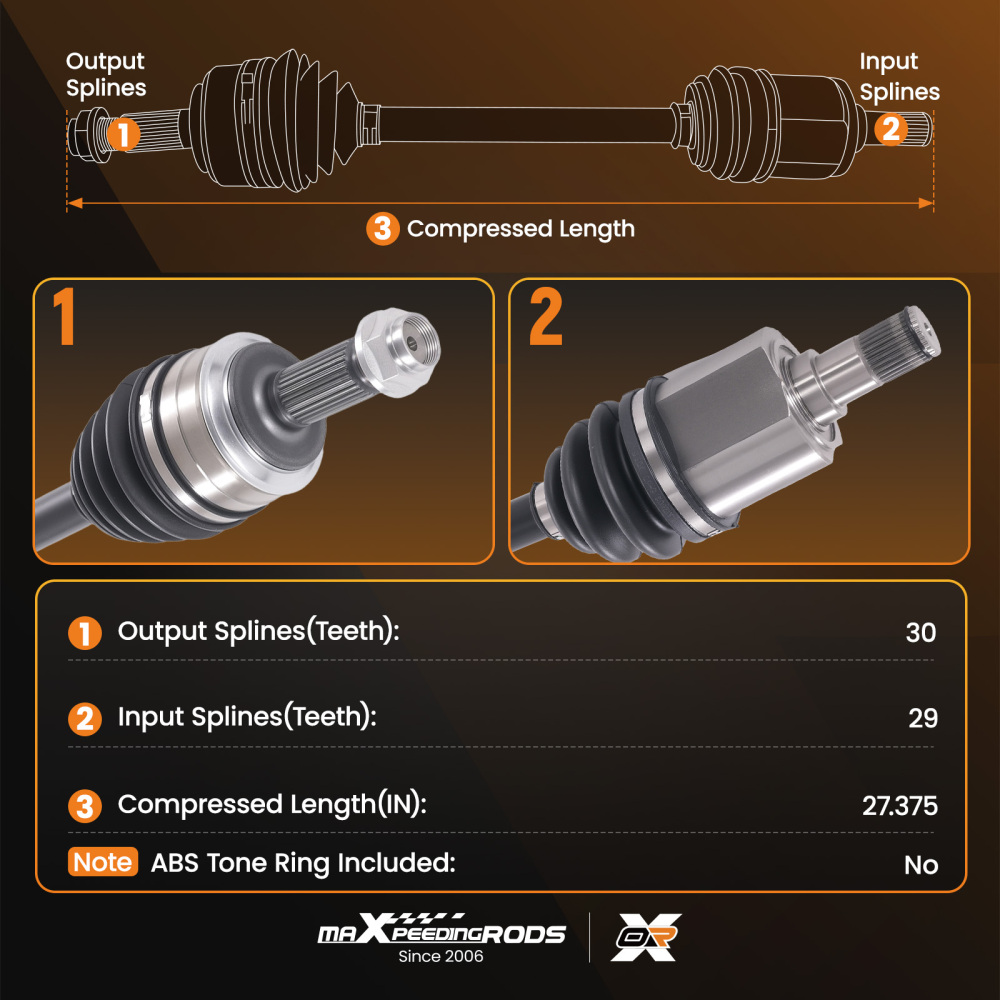 Front CV Axle Shaft Assembly compatible for Honda, Odyssey 2005-2006, compatible for FWD V6 3.5L
