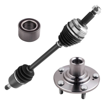 Front CV Axle Shaft+Wheel Hubs Bearings compatible for Honda Civic 1.8L EX DX LX GX 06-11