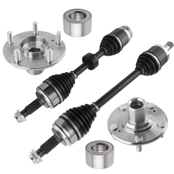 Front LH+RH CV Axle ShaftWheel Hubs Bearings Assy compatible for Honda Civic 1.8L 2014