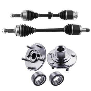 6Pcs Front CV Axle Shaft+Wheel HubBearing Kit compatible for Honda Acura TSX Accord 2.4L