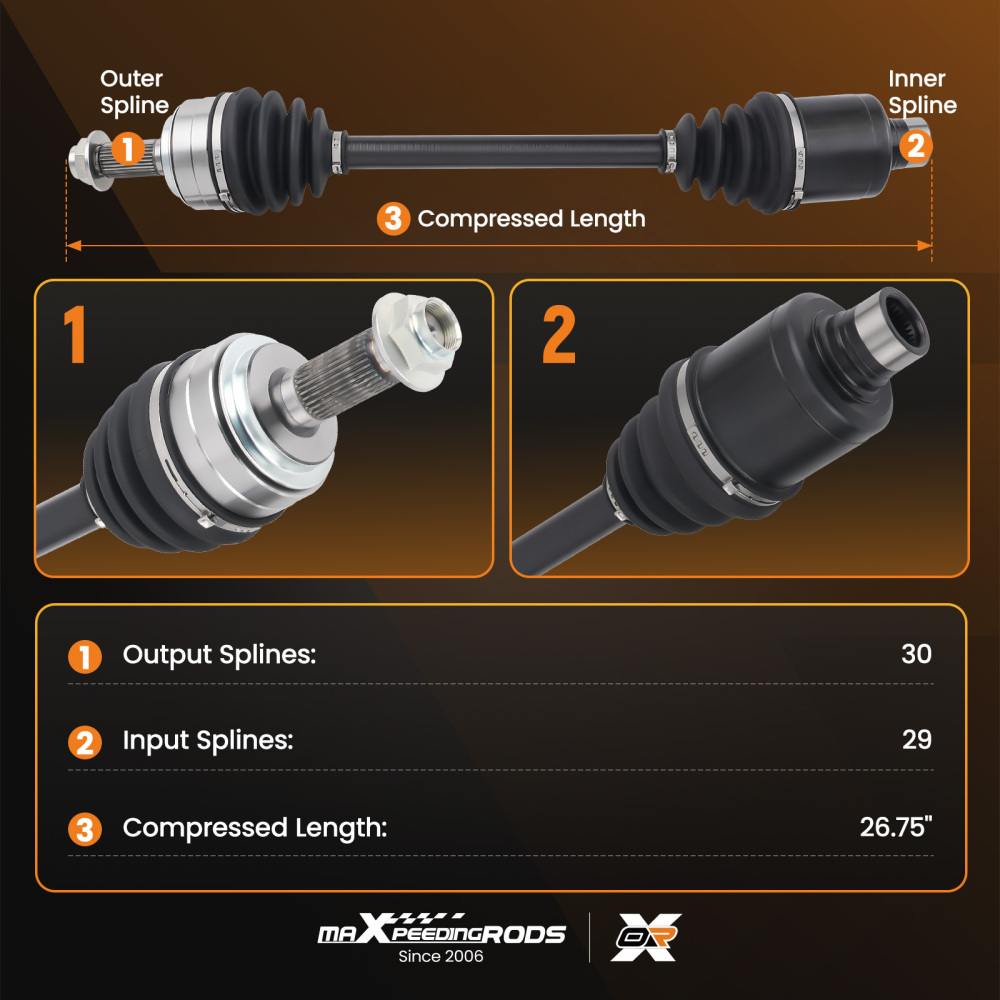 Front Right Side CV Axle Shaft compatible for Honda Odyssey Ridgeline 60-4225 2006-2010