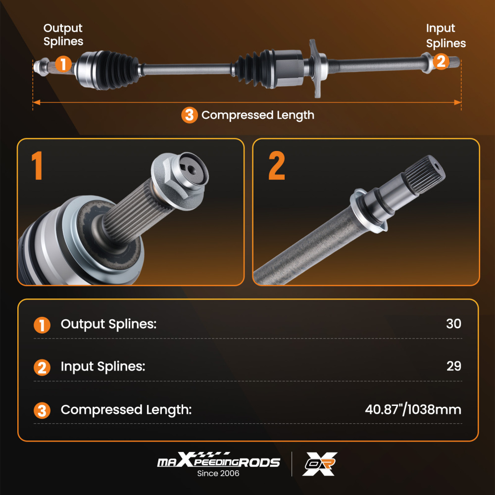 Front Right compatible for Honda Pilot 2012-2015 V6 3.5L CV Axle Shaft Passenger Side