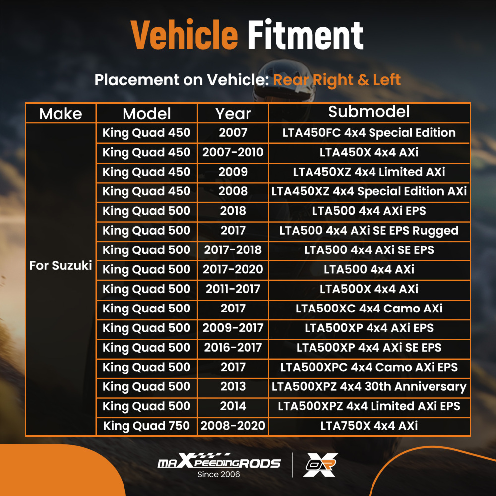Pair CV Axle Shaft Rear Left Right compatible for Suzuki King Quad 450 500 700 750