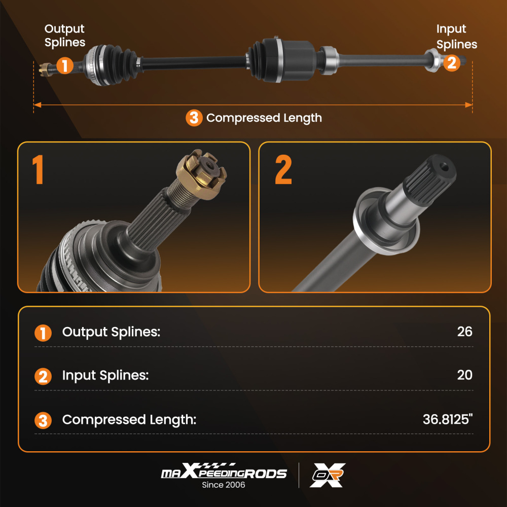 1xCV Axles Front Right compatible for Toyota Camry 1992-2001 Solara 1999-01 2.2L