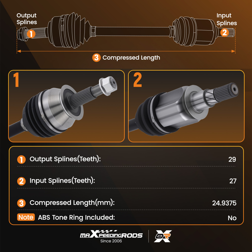 Front Pair CV Axle Shaft compatible for Nissan Frontier 2005-19 Pathfinder 4L V6 05-12