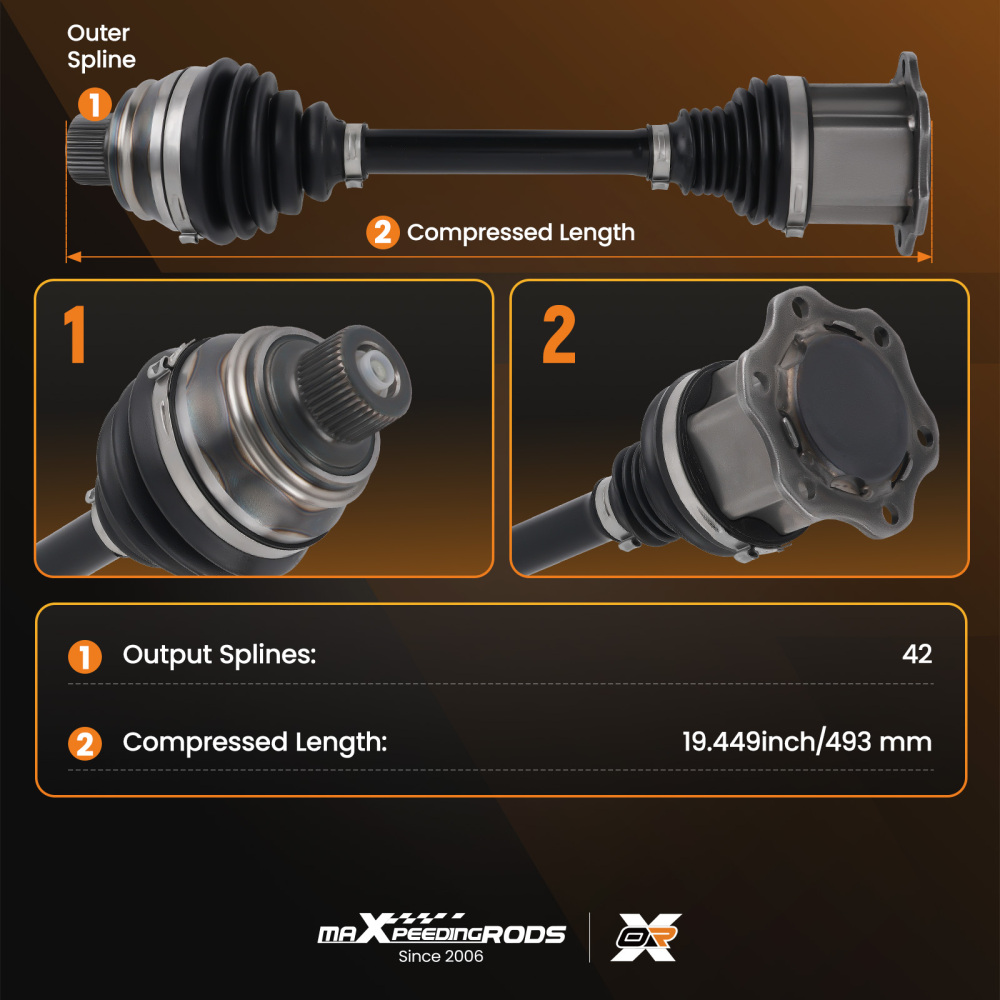 Albero di trasmissione Anteriore Sinistra Destra compatibile per Audi A6 A7 A8 Q5 4G0407271