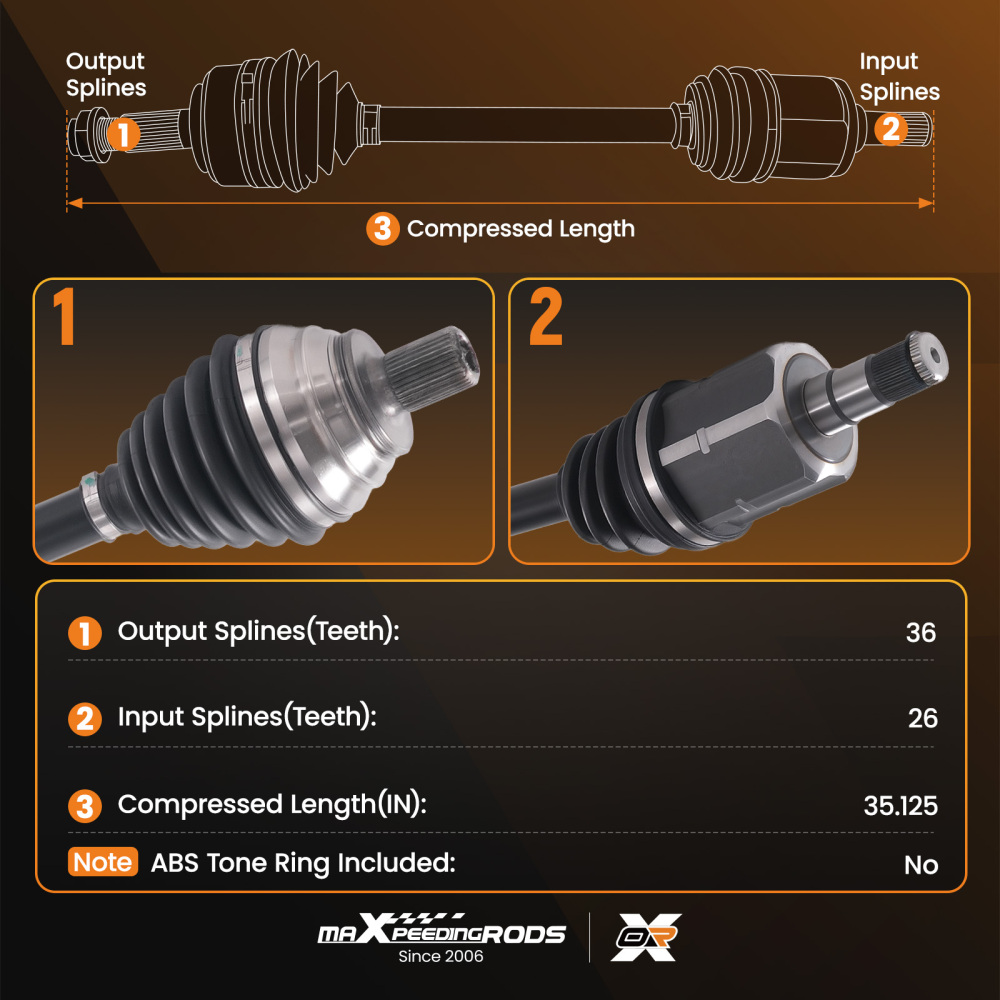 Front Right Passenger Side CV Axle Shaft compatible for Volkswagen Passat 2012-2014