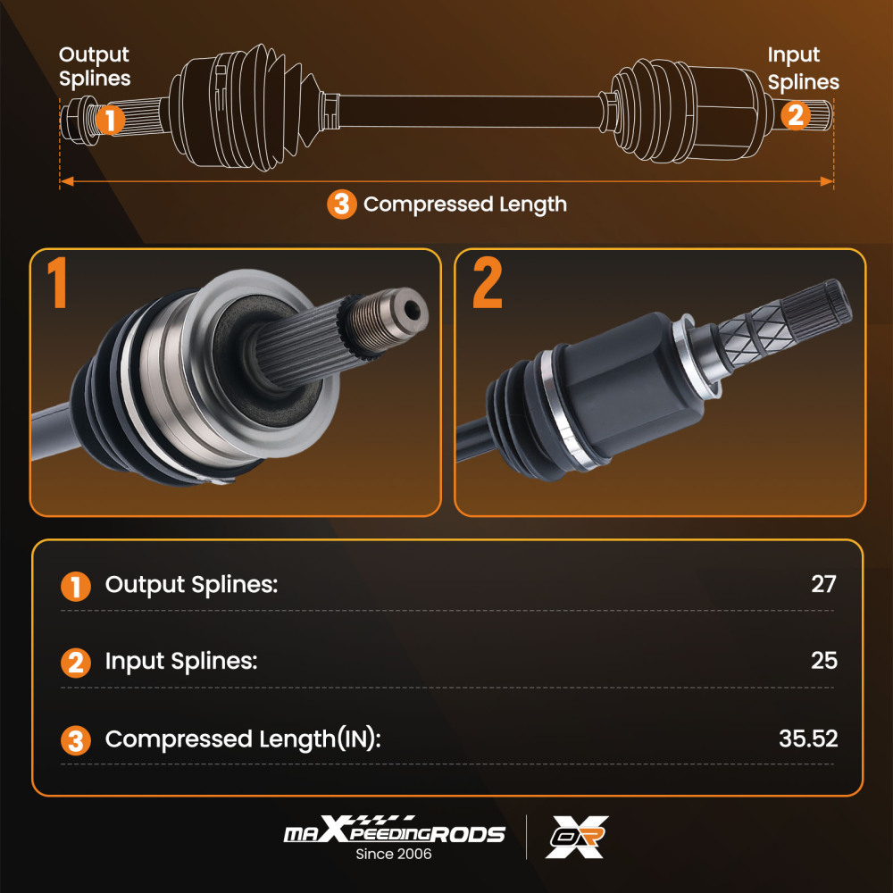 Pair Front CV Axle Shaft Set compatible for Subaru Legacy AWD 2015-2019