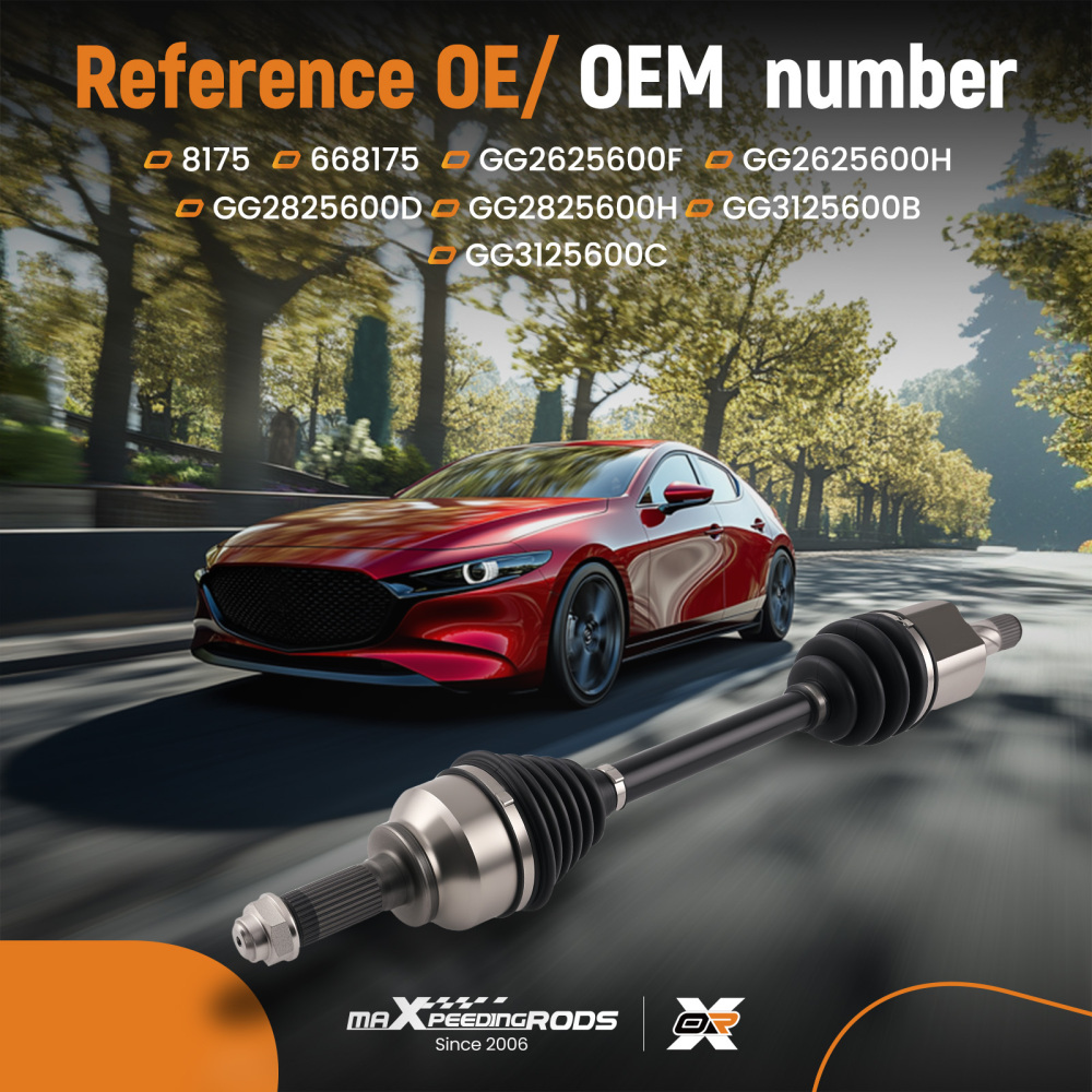 Complete Front Driver Side CV Axle Shaft Assembly compatible for Mazda 3 5 Automatic Trans.
