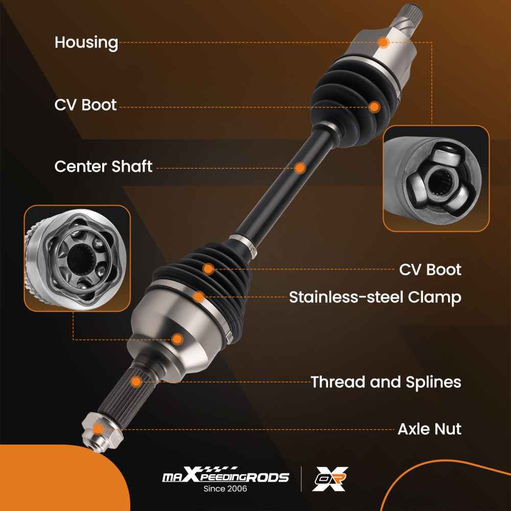 Complete Front Driver Side CV Axle Shaft Assembly compatible for Mazda 3 5 Automatic Trans.