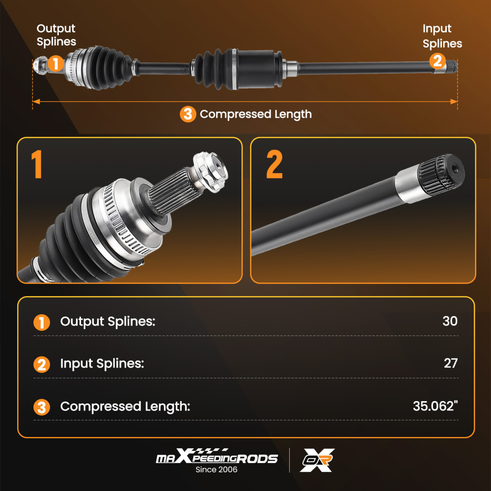 Propshaft Driveshaft Anteriore Destra compatibile per BMW 3-ER E90 E91 E92