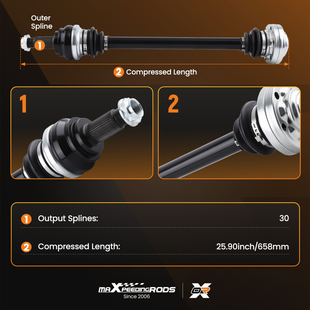 Albero Motore Albero Giunto rear Transmission shaft compatibile per BMW E60 E61 33207572419