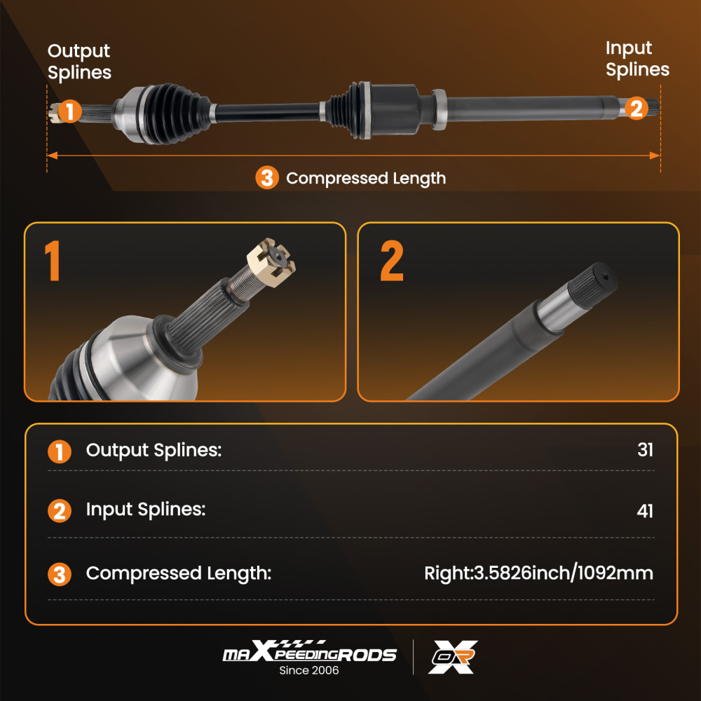 Drive Shaft Front Right compatible for Ford Tourneo Custom Transit V362 V363 2.0 2.2 218335