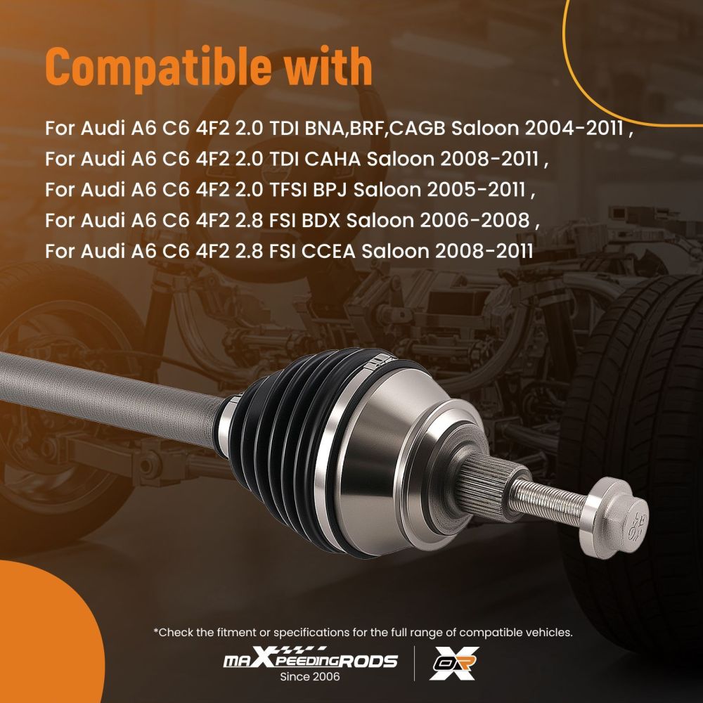 Semiasse CV Anteriore compatibile per Audi A6 C6 2.0 TDI/TFSI Berlina 2004-2011 4F0407451BX