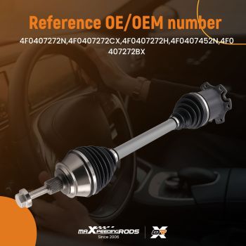 Driveshaft Assembly Front Right compatible for Audi A6 C6 4F2 4F5 4F0407272N