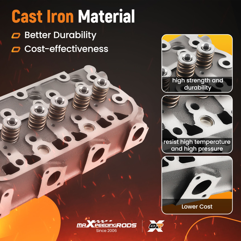 D1105 Engine Complete Cylinder Head w/ Gasket Kit compatible for Kubota RTV1100 RTV1100CW9