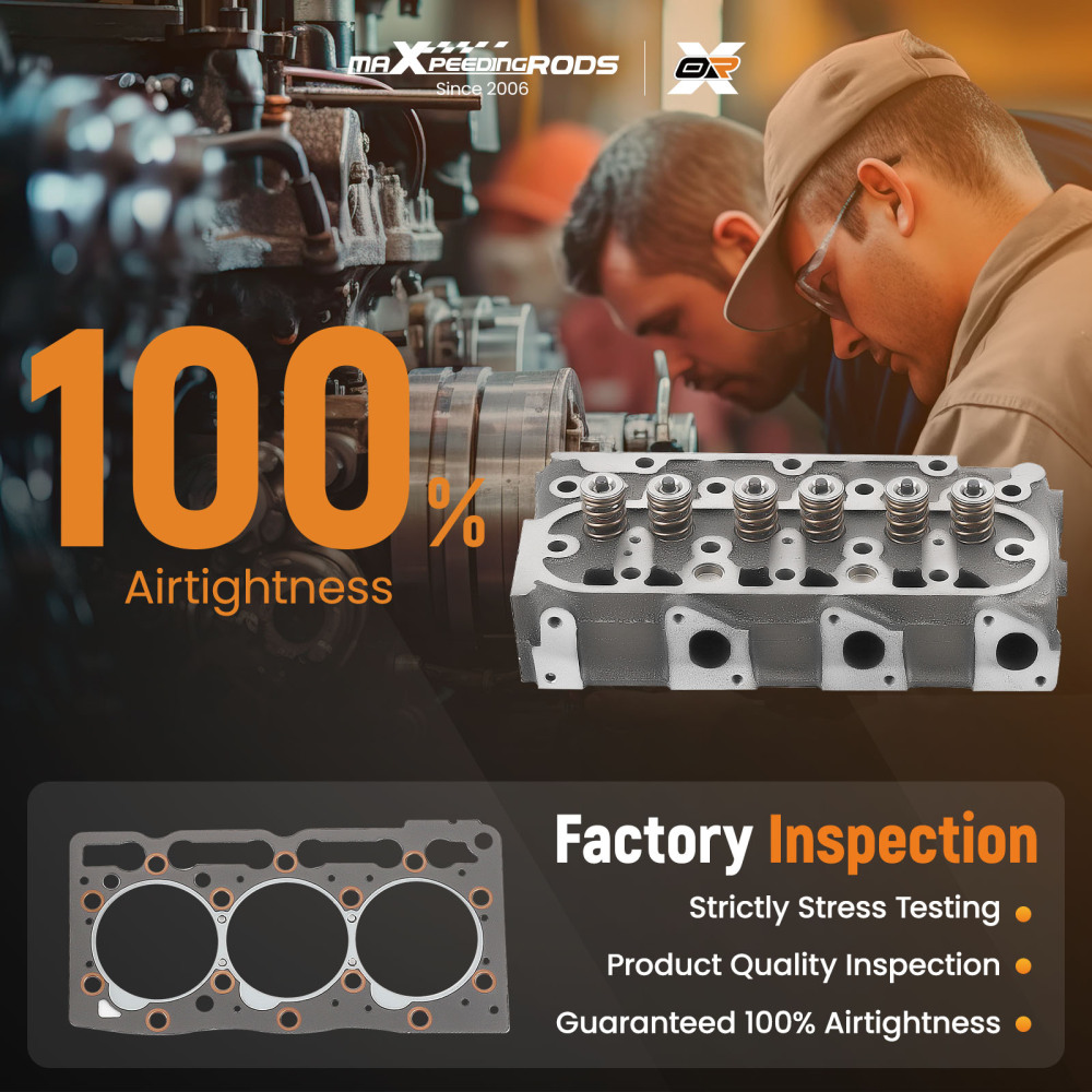 D1105 Engine Complete Cylinder Head w/ Gasket Kit compatible for Kubota RTV1100 RTV1100CW9