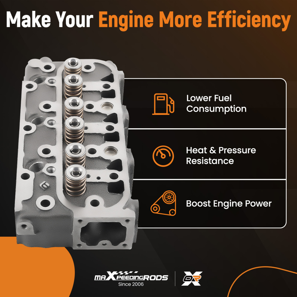 D1105 Engine Complete Cylinder Head w/ Gasket Kit compatible for Kubota RTV1100 RTV1100CW9