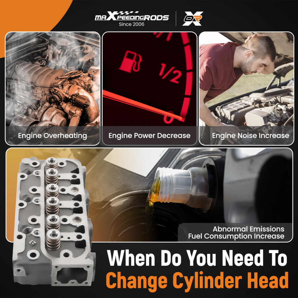 D1105 Engine Complete Cylinder Head w/ Gasket Kit compatible for Kubota RTV1100 RTV1100CW9