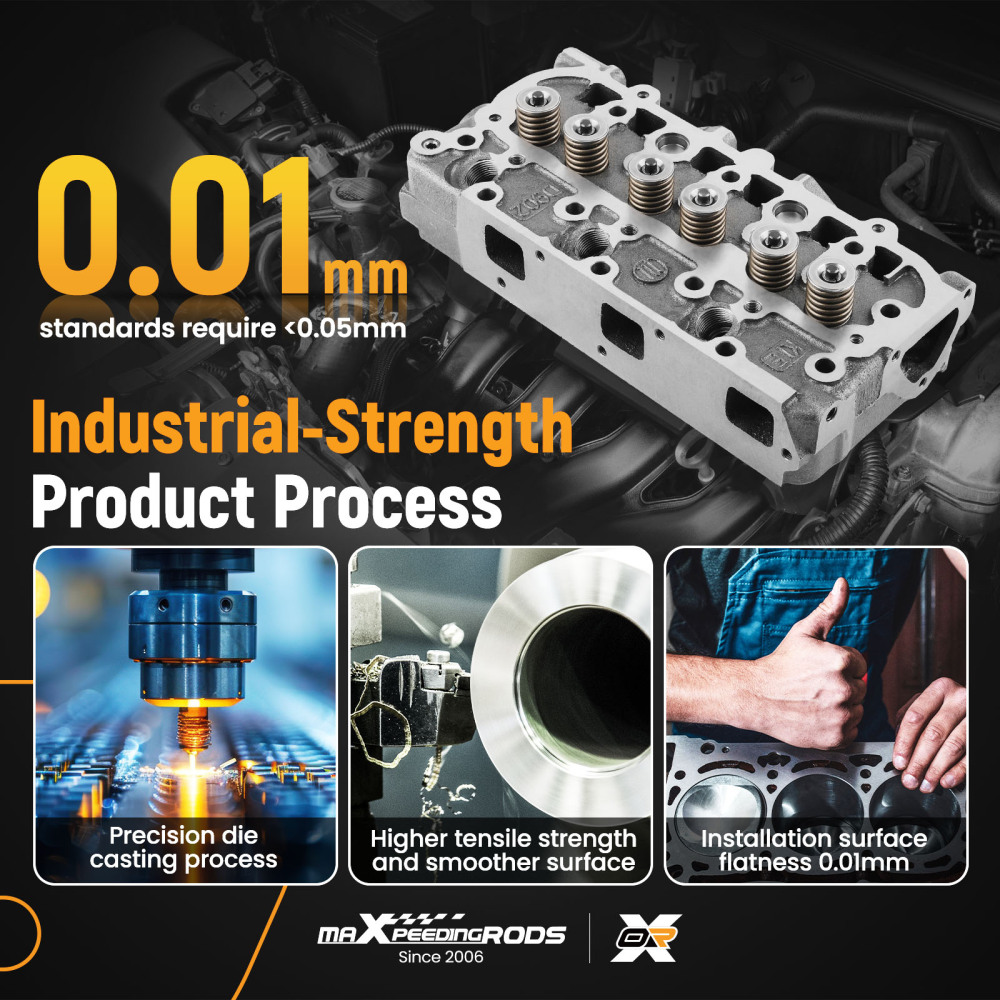 Complete Cylinder Head Assembly w/ Gasket Kit compatible for Kubota D902 Engine 1G962-03045