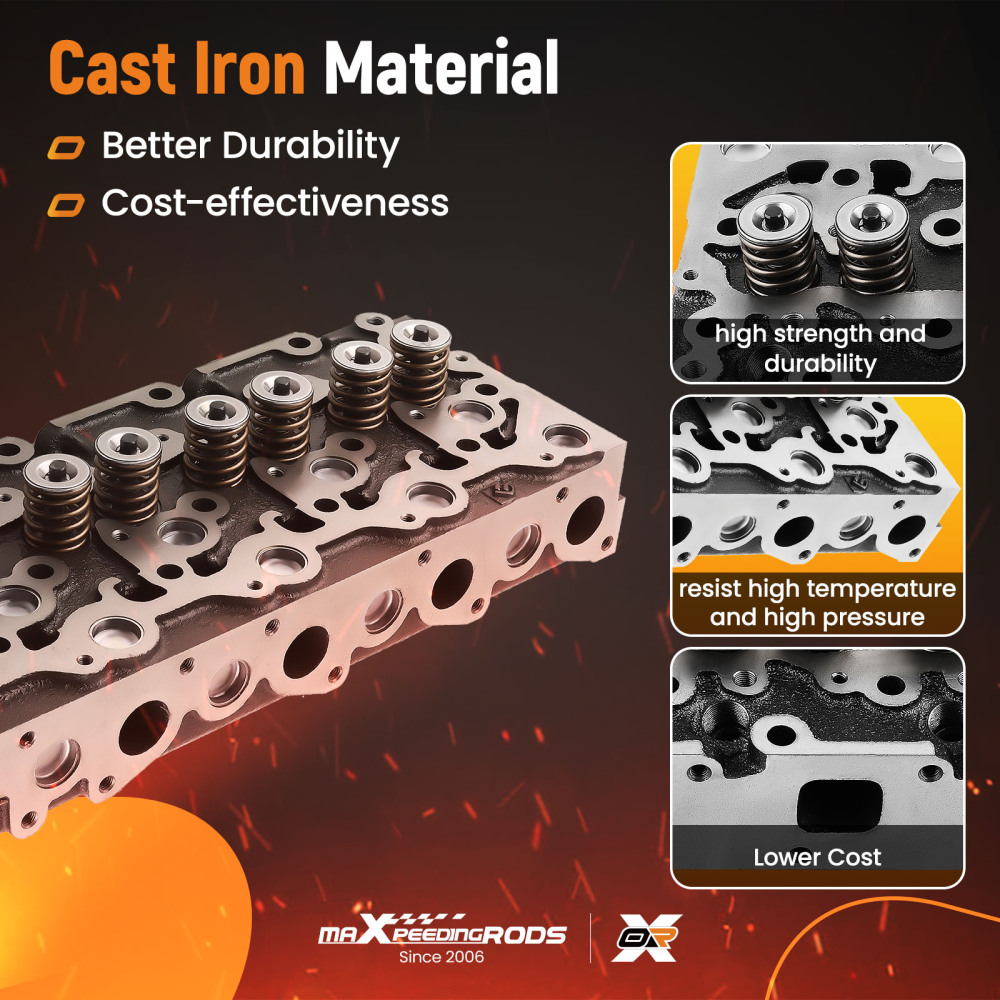 Complete Cylinder Head AssemblyGasket compatible for Kubota V2203 V2203T V2203E V2203B