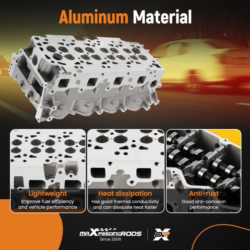 Comlete Cylinder Head + Full Gasket Kit compatible for Nissan Navara D40 D22 Pathfinder R51