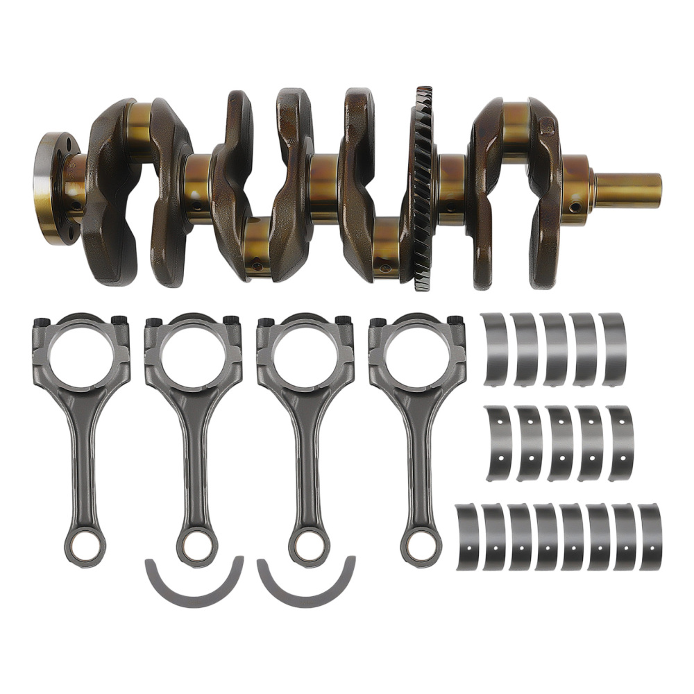 Cylinder Head + CrankshaftConnecting RodsMain Rod Bearings compatible for Toyota 2.4L