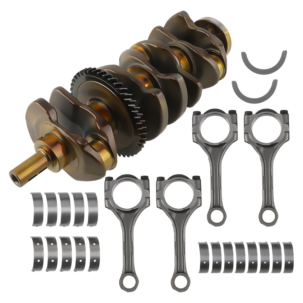 Cylinder Head + CrankshaftConnecting RodsMain Rod Bearings compatible for Toyota 2.4L