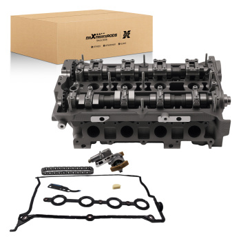 Cylinder Head Assembly + Timing Chain + Tensioner + Gasket Kit compatible for Audi VW 1.8T