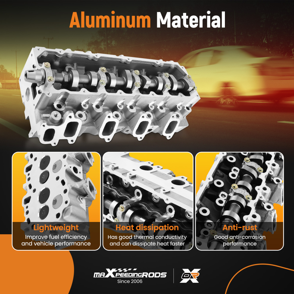 Cylinder Head compatible for Toyota 4Runner Hilux Prado compatible for Land Cruiser 1KZ-T 1KZ-TE Aluminum