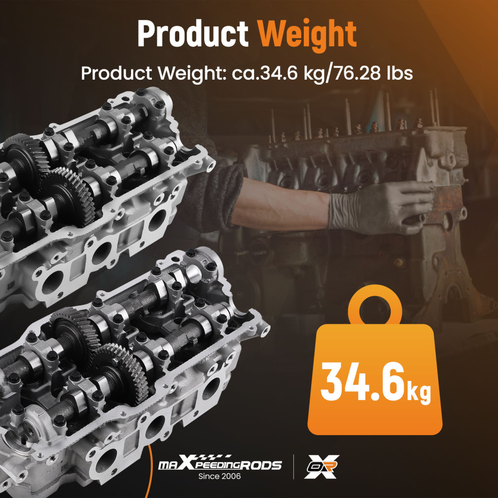 LeftRight Cylinder Head Assembly compatible for Toyota 4runner Tacoma 3.4L V6 DOHC 5VZFE