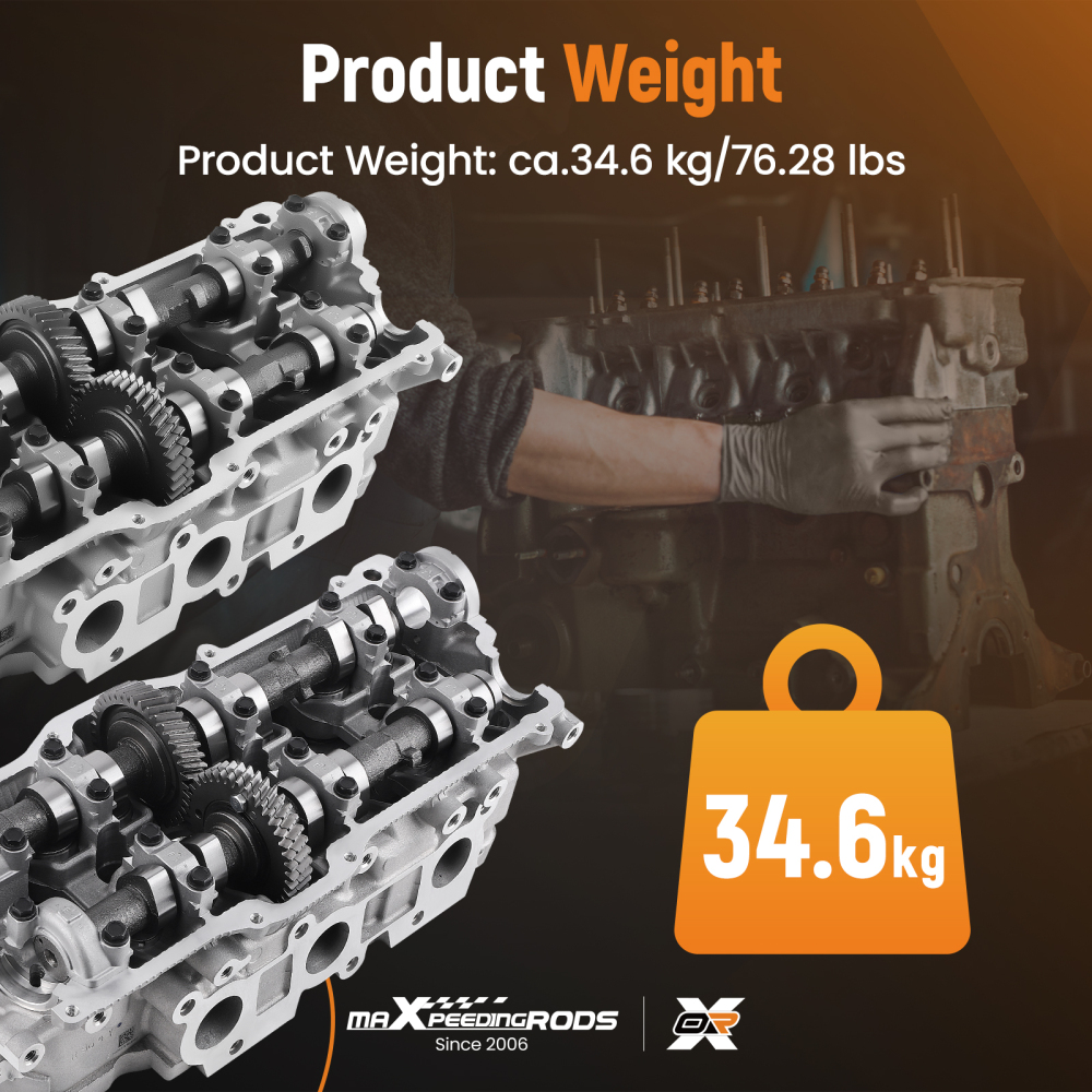 LeftRight Cylinder Head Assembly compatible for Toyota 4runner Tacoma 3.4L V6 DOHC 5VZFE