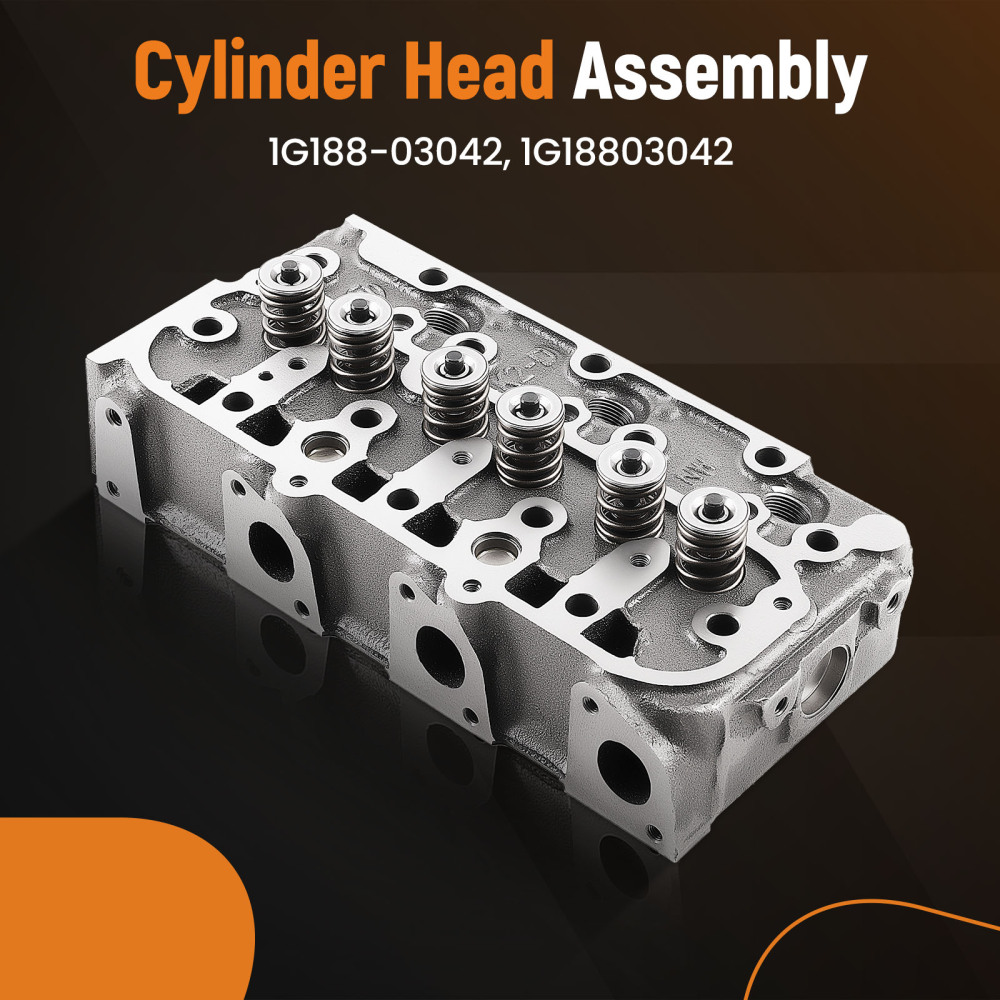 Complete Engine Cylinder Head w/ Valves compatible for Kubota D1305 FZ2400 F3060 F3060-R