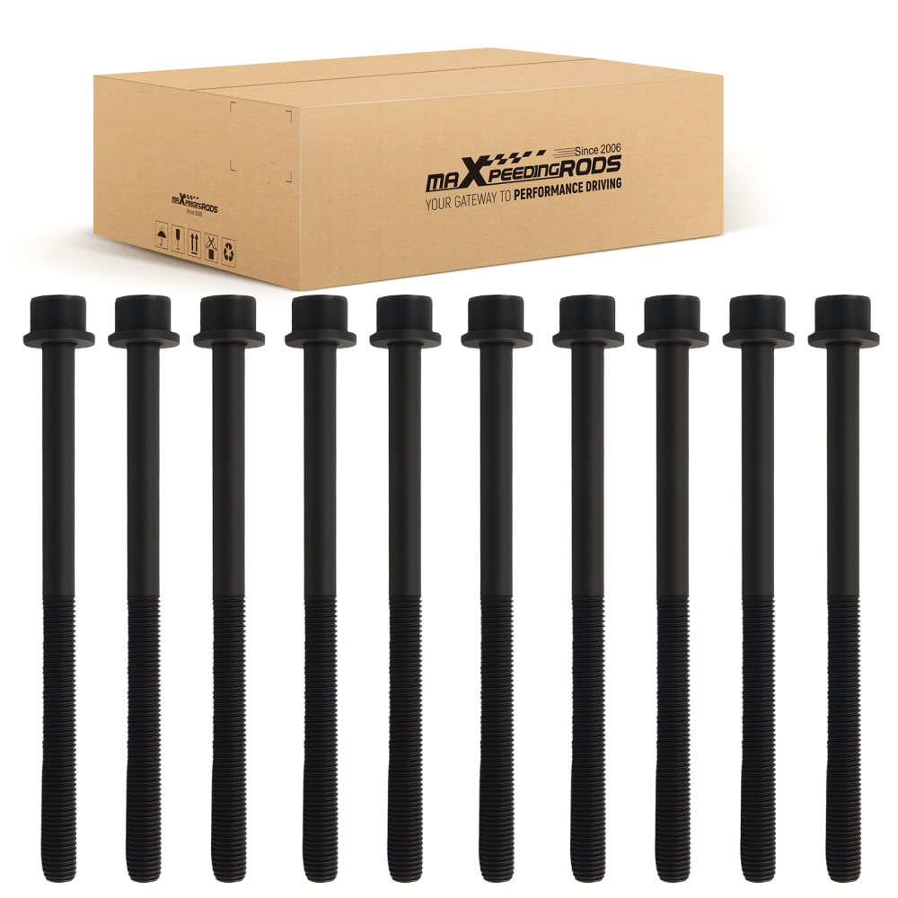 10 PCS Engine Cylinder Head Bolts compatible for Hyundai Kia 2.0L 2.4L ES724651 ES72465-1