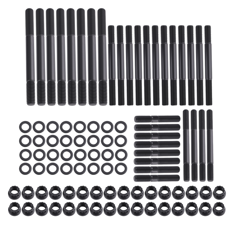 Cylinder Head Bolt Stud Hex Nut Kit compatible for Chevy Big Block PCE279.1005,135-4001