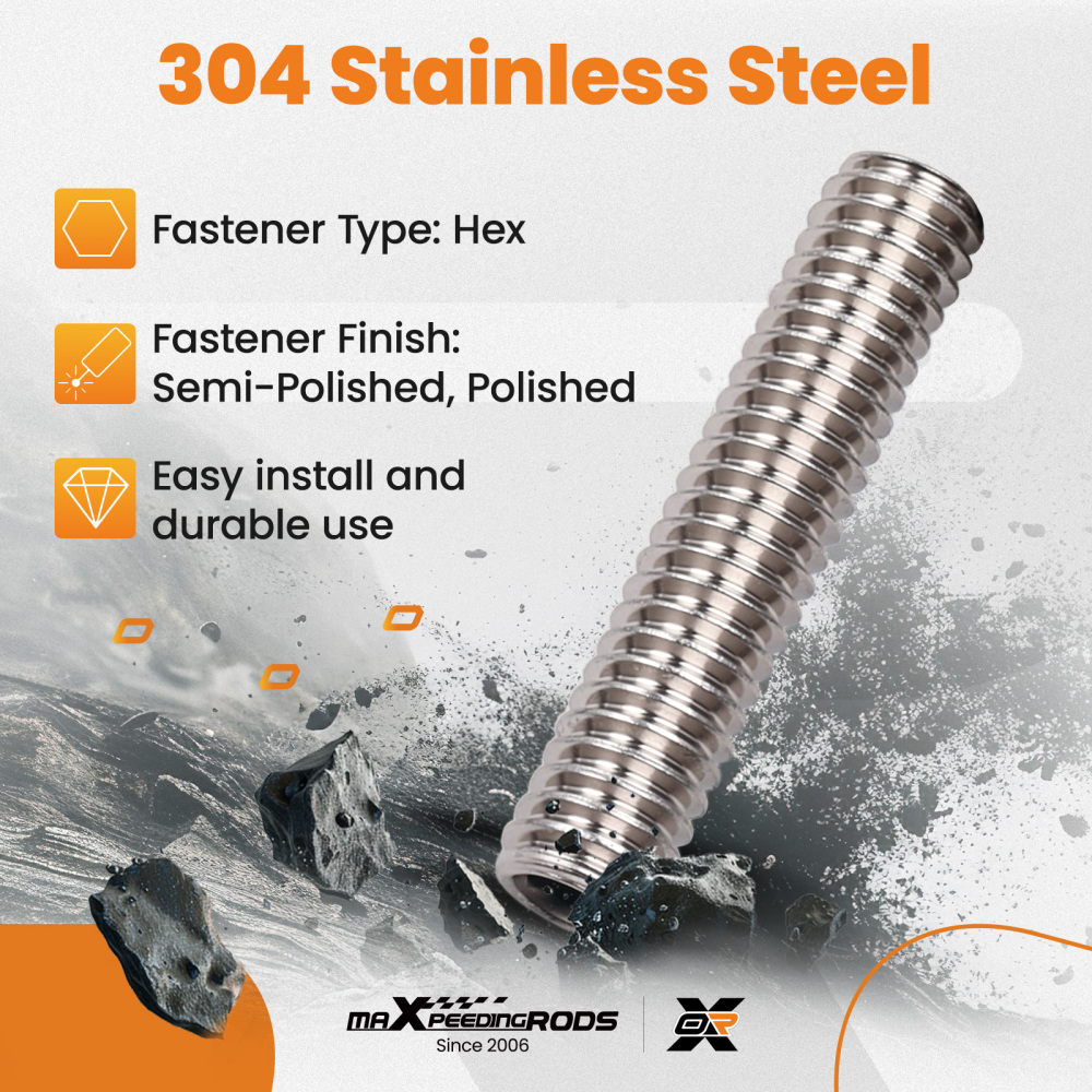 304 Stainless Steel Engine Hex Bolt Kit compatible for Chevy SBC Small Block 265 305 307