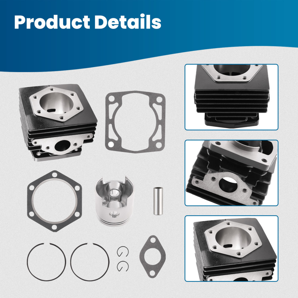 Cylinder Piston Gaskets Top End Rebuild Kit compatible for EZGO 2 Cycle Gas compatible for Golf Cart 76-88