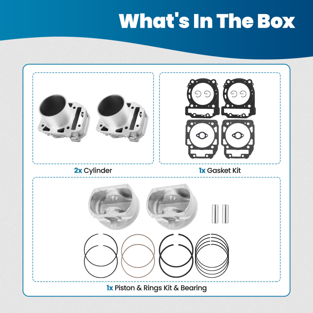 Front Rear Cylinder Piston Kit compatible for Can-Am Outlander 1000 MAX 2012-2020 4206235