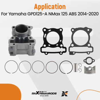 52mm Cylinder Piston Kit compatible for Yamaha GPD125-A NMax 125 ABS 2014-2020 2DS-E1311-10