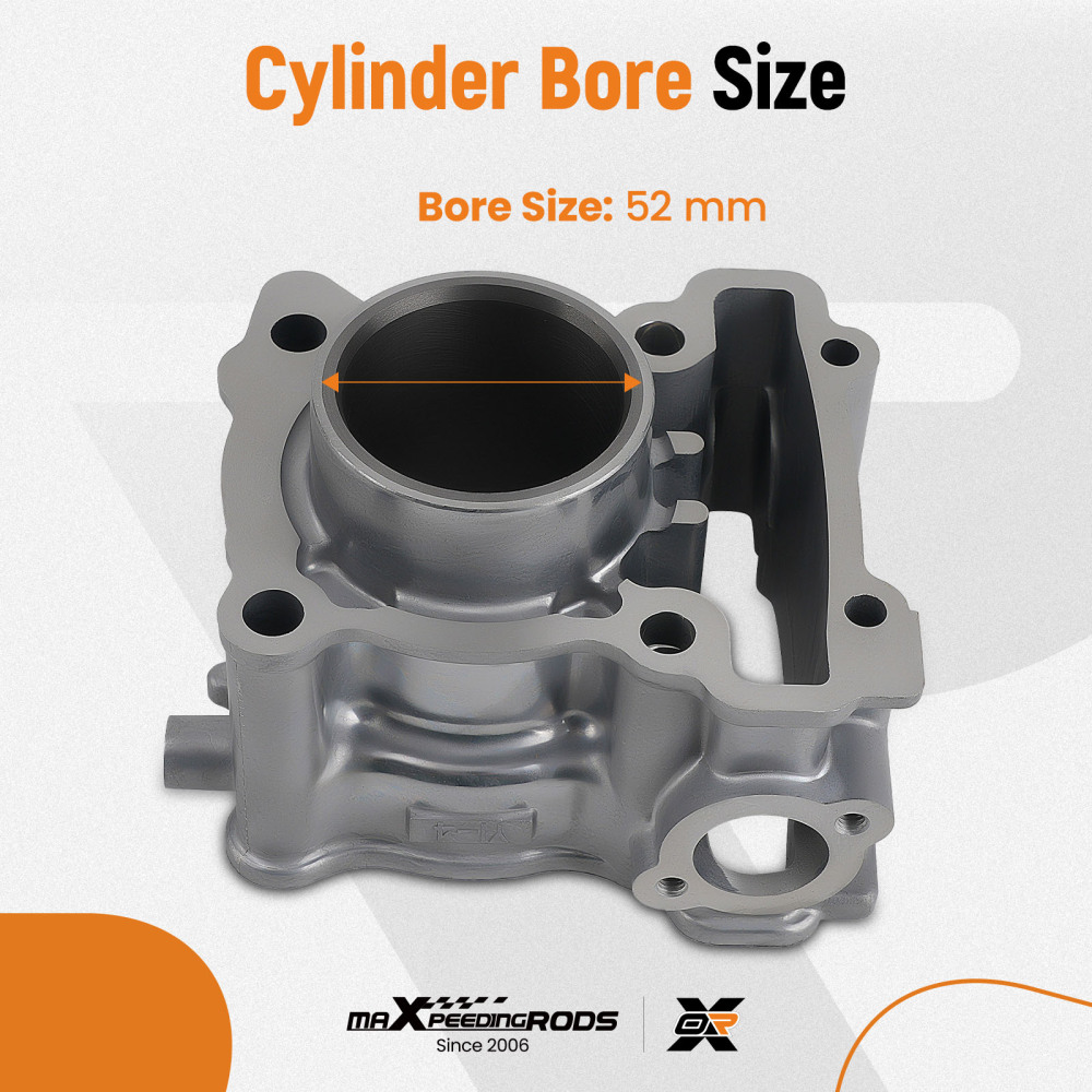 52mm Cylinder Barrel Piston Kit compatible for Yamaha X-MAX X Max 125 WR125 YZF-R 125 MT125