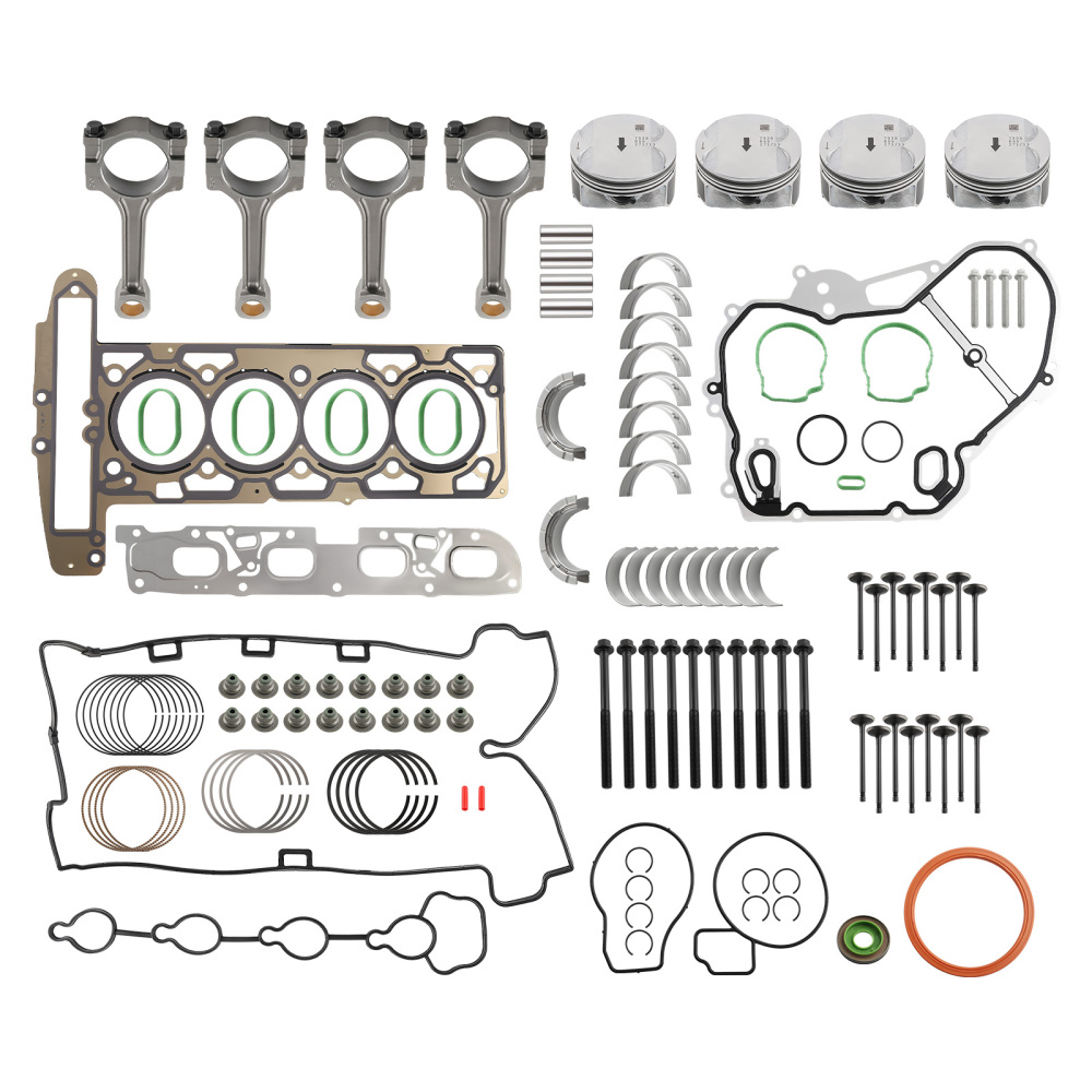 Engine Pistons Overhaul Rebuild Kit - Connect Rods compatible for Buick Chevrolet GMC 2.4L