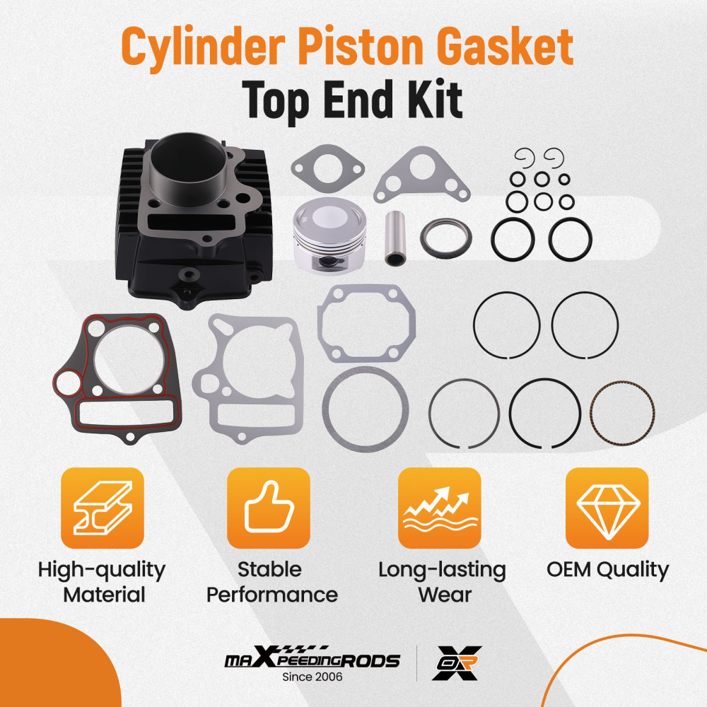 125cc Cylinder Top End Kit For 1P54FMI ROKETA COOLSTER SSR BMS ATV Dirt Bike