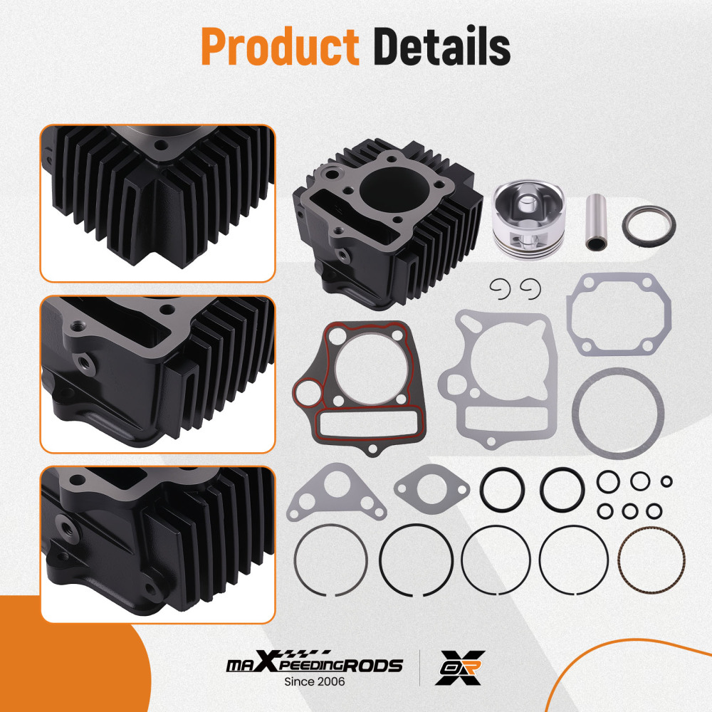 125cc Cylinder Top End Kit For 1P54FMI ROKETA COOLSTER SSR BMS ATV Dirt Bike