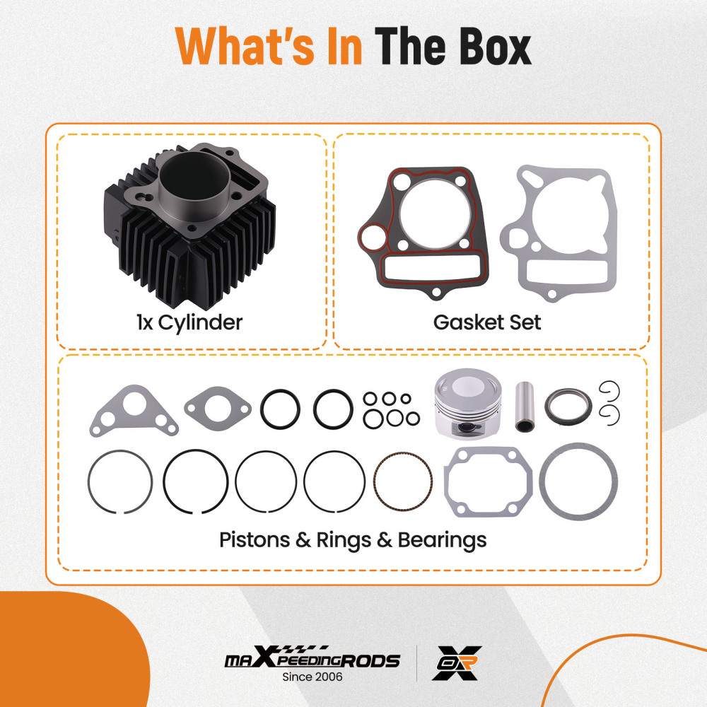 125cc Cylinder Top End Kit For 1P54FMI ROKETA COOLSTER SSR BMS ATV Dirt Bike
