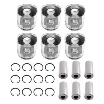 Set of 6 Piston +Ring + PISTON PIN compatible for Cummins Fits For 2004-2007 compatible for Dodge Ram 5.9L 24v