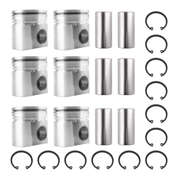 6x Piston + Ring Set For 2004-2006 compatible for Dodge Ram 5.9L compatible for Cummins 24V 4089669 3966678