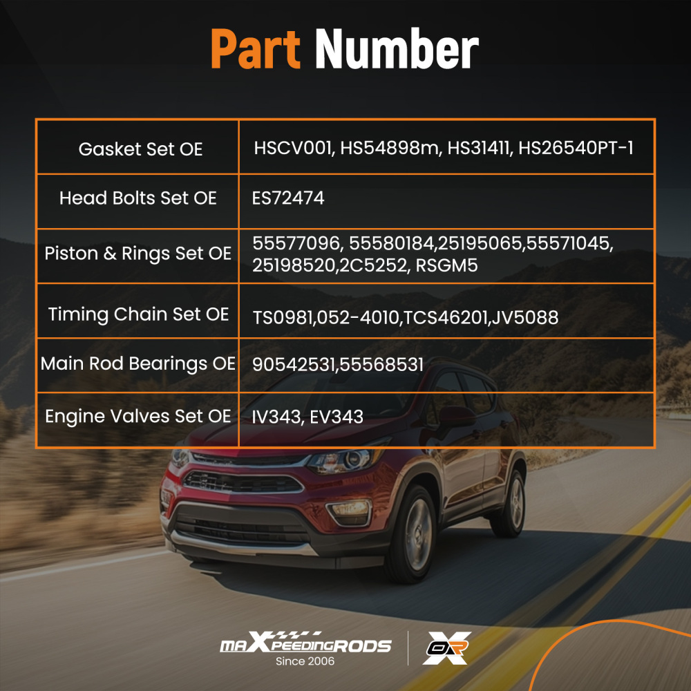 Engine Pistons Overhaul Rebuild Kit w/ Con Rods compatible for Chevy Cruze compatible for Buick 1.4T 11-16